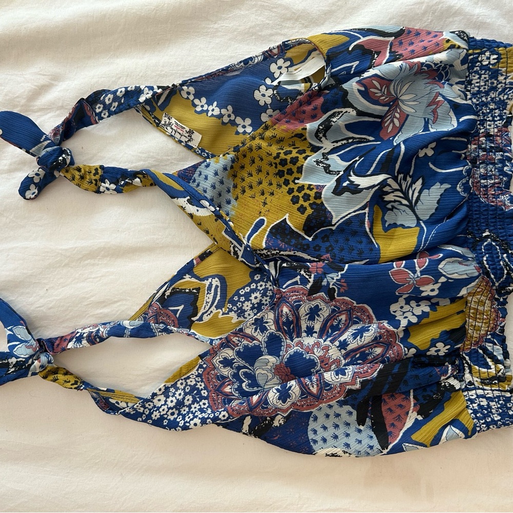 Free People Multicolor Floral Strappy Top